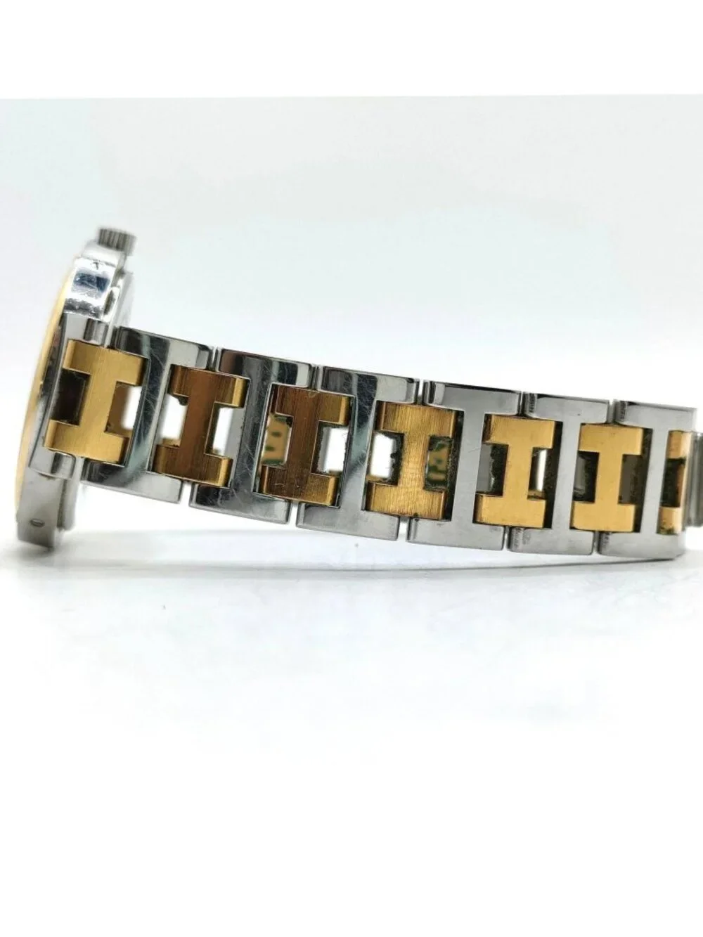Authentic Vintage Hermes Clipper Two Tone Stainless Steel Quartz Watch